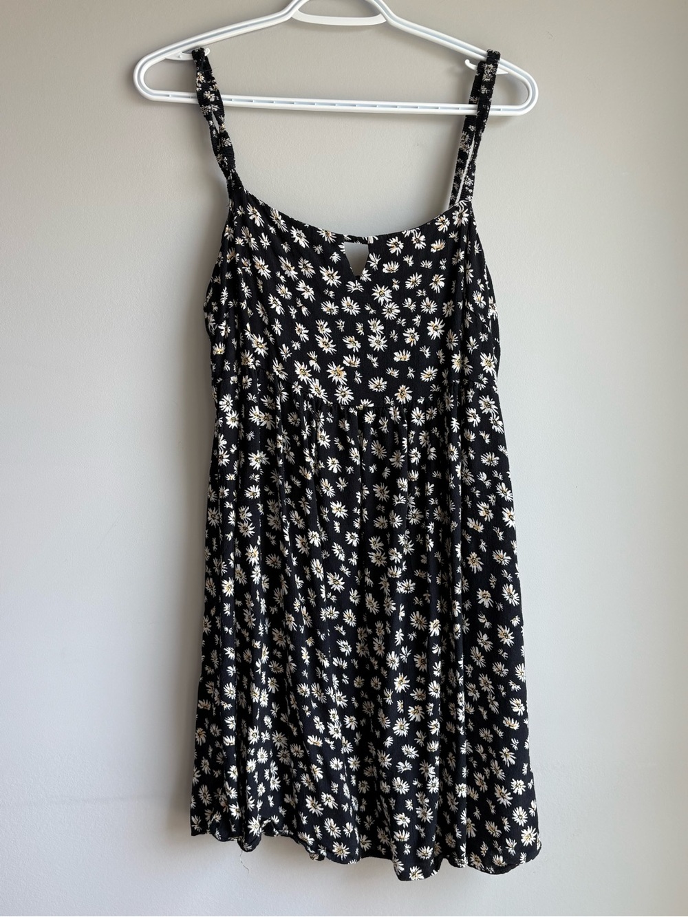 Only Black Mini Dress with White Daisy Print